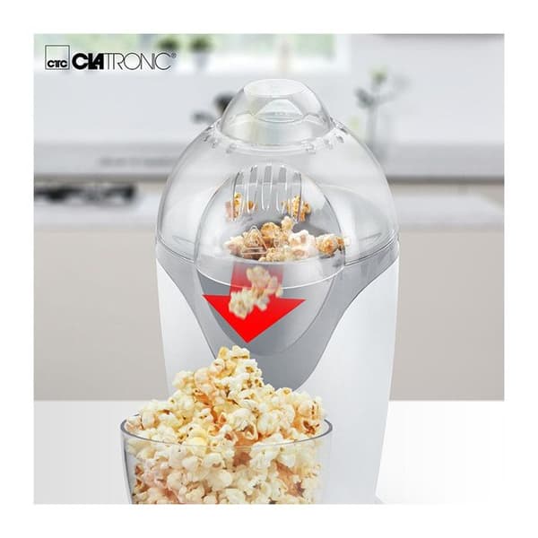 Popcornmaskin - Clatronic PM 3635 - Vit - Fettfri - 1200 Watt - 2-3 portioner på 2 minuter
