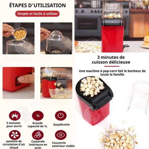 INN Mini popcornmaskin 1200W hemmabärare fullt automatisk 25x10cm hushållsapparater lätt att använda