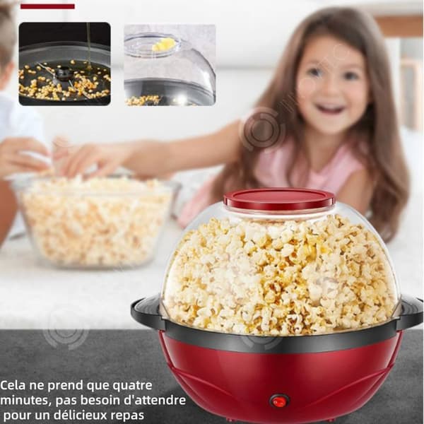 INN Popcornmaskin 3600ml hemma, helt automatisk popcornpuffare 850W, mångsidig hushållsapparat röd
