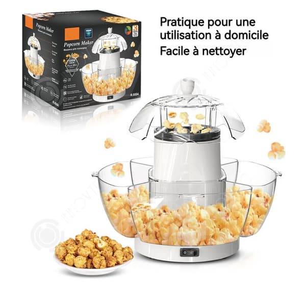 INN Popcornmaskin 1000W hemmahushållningar blåsa upp popcorn helt automatiskt 30x30cm hushållsapparater DIY lätt att göra