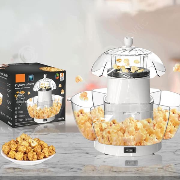 INN Popcornmaskin 1000W hemmahushållningar blåsa upp popcorn helt automatiskt 30x30cm hushållsapparater DIY lätt att göra