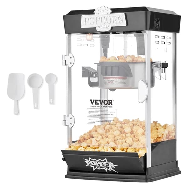 Popcornmaskine, 1,5 gallons kapacitet, biografstil,4 Oz Sort
