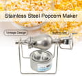 Miniatyrbillede 2 af 4: Mini Popcorn Maskine, Rustfrit Stål 304, Håndsvinget Betjening, Åben Flamme Opvarmning