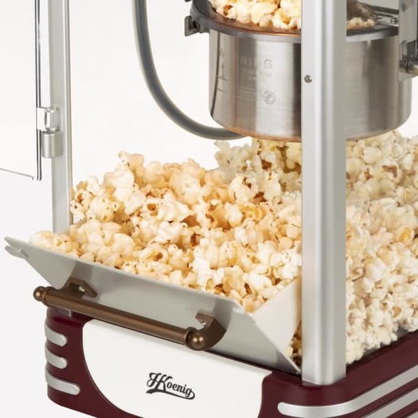 Popcornmaskine - HKoeNIG - Retro design - Kapacitet 50g - Indvendig belysning