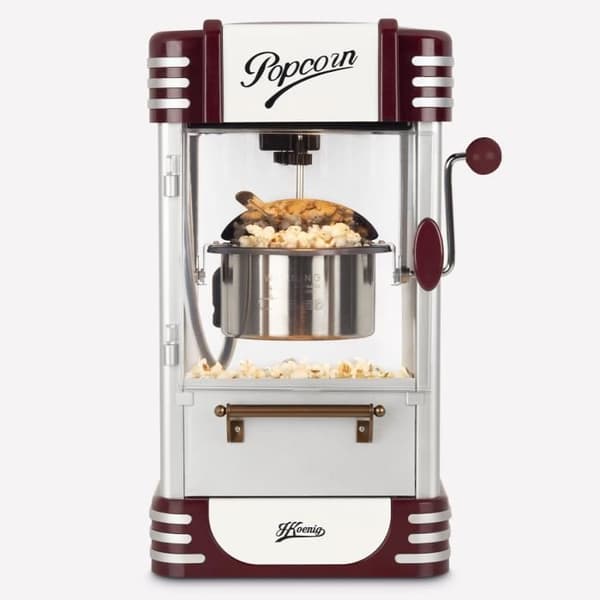 Popcornmaskine - HKoeNIG - Retro design - Kapacitet 50g - Indvendig belysning