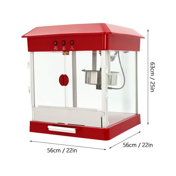 Popcorn-kone, 800 wattia tehoa, tarttumaton pinnoite,Punainen