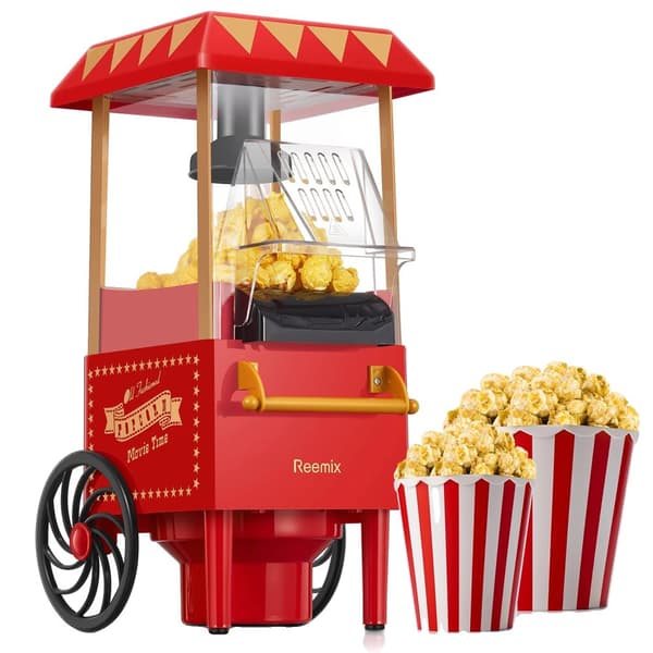 Popcornmaskin, 1200W effekt, Lätt att rengöra
