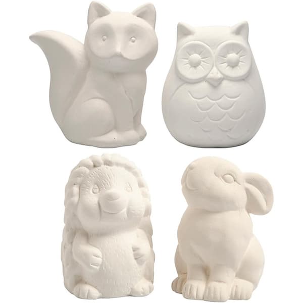 Spargris olika djur höjd 9-10 cm 4-pack
