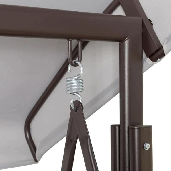 Rootz 2 istuttava puutarhakeinu katos - Hollywood keinu - riippumattokeinu - puutarhakeinu - tyyny - metalli - polyesteri - beige - 162 x 118 x 173 cm