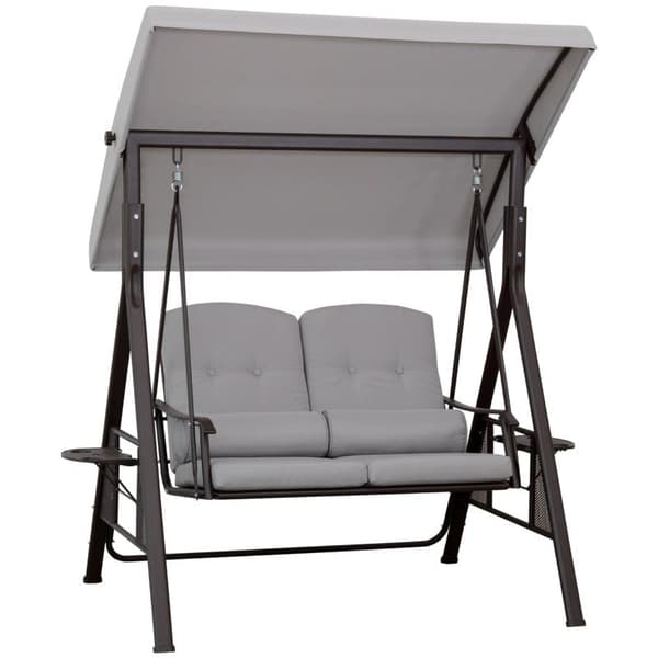 Rootz 2 istuttava puutarhakeinu katos - Hollywood keinu - riippumattokeinu - puutarhakeinu - tyyny - metalli - polyesteri - beige - 162 x 118 x 173 cm
