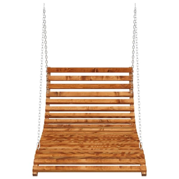 vidaXL gyngeseng 115x147x46 cm massivt bøjet træ med teakfinish -  Tilbehør til gyngesofaer