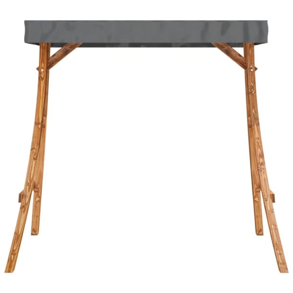 The Living Store Gungställning med antracit tak massivt böjträ med teakyta -  Tillbehör för hammockar