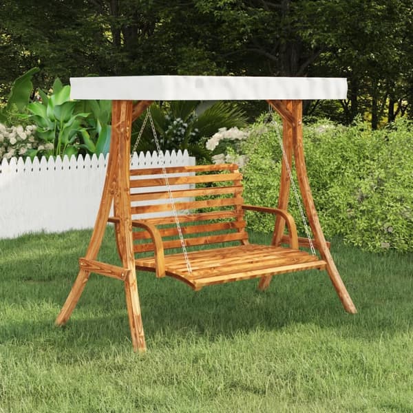 Tillbehör för hammockar - Living Gungställning med gräddvitt tak massivt böjträ med teakyta