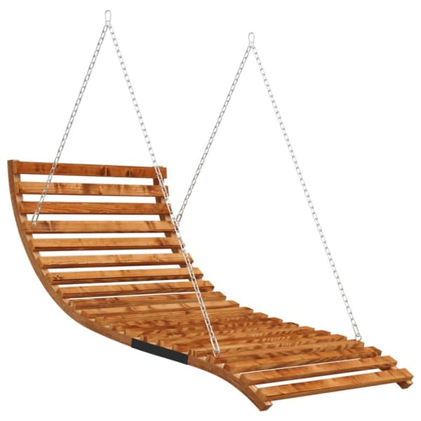 Gyngeseng 115x147x46 cm massivt bøjet træ med teakfinish - Gyngeseng - Gyngesenge - Home & Living