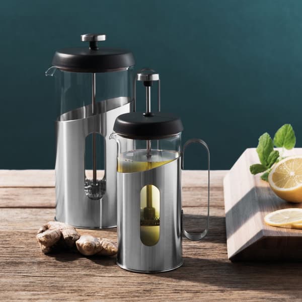 BergHOFF French Press 0,35L - Ruostumattomasta terksest valmistettu runko ja kuumuutta kestv lasi kahville ja teelle