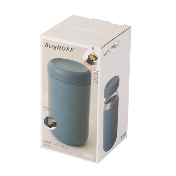 BergHOFF 0,75L isoleret madbeholder - Lkagesikker beholder i rustfrit stl til frokost, supper eller salater, tler opvaskemaskine