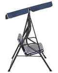 Pikkukuva 5 / 11: Puutarhakeinu sinivalkoinen 174 x 147 x 118 cm polyesteri teräs 3 hengelle katos UV-kestävä
