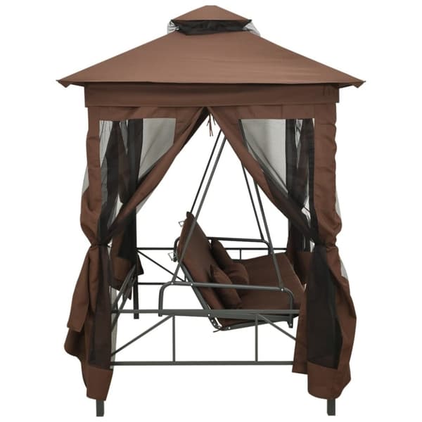 vidaXL Paviljong med hammock kaffebrun
