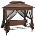 Miniatyrbild 4 av 6: vidaXL Paviljong med hammock kaffebrun