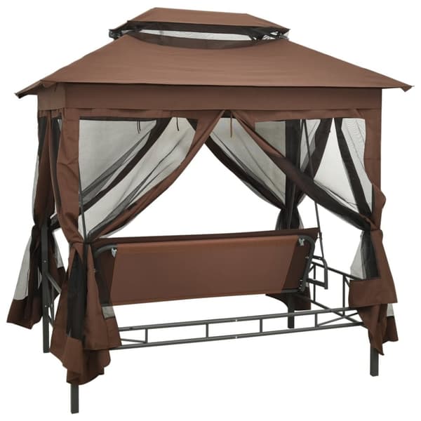 vidaXL Paviljong med hammock kaffebrun