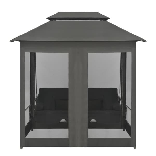 vidaXL konvertibel gyngesofa baldakin 220x160x240 cm stål antracitgrå