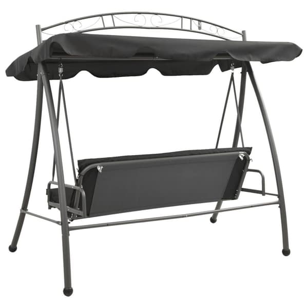 vidaXL Hammock med tak antracit 198x120x205 cm stål