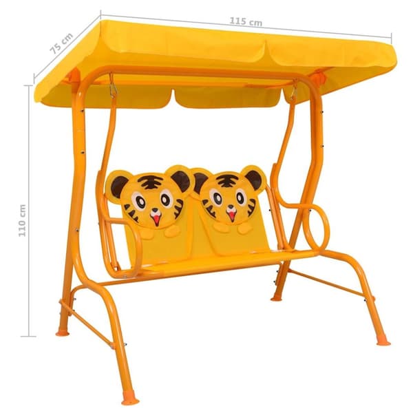 vidaXL Hengebenk gul 115x75x110 cm stoff