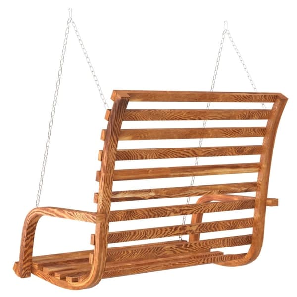 vidaXL Hengebenk buet heltre med teakfinish 126x63x92 cm