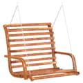 Miniatyrbilde 2 av 6: vidaXL Hengebenk buet heltre med teakfinish 126x63x92 cm