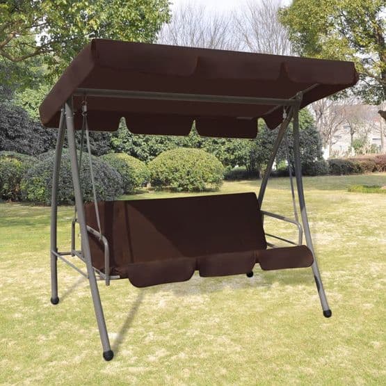 Hammock Med Grå Ställning Tak Kaffebrun