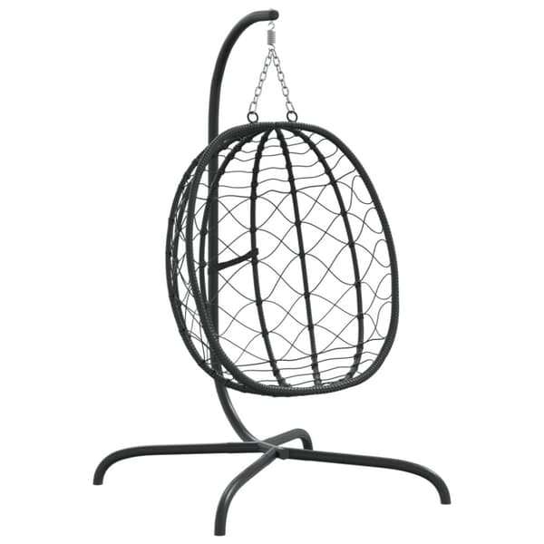 vidaXL hængestol med hynde polyrattan og stål antracitgrå