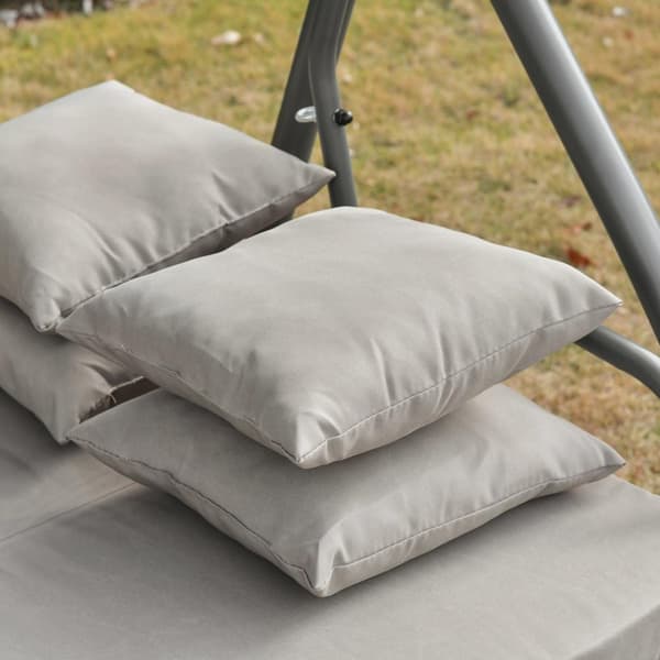 Rootz 3-personers gynge - brun - stål, polyester, polstring - 85,82 cm x 47,24 cm x 66,14 cm