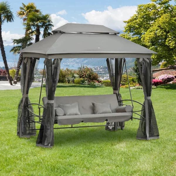Rootz Garden Swing - Gungsoffa - Gungstol - Hängbänk - Verandagunga - Mörkgrå - 256 x 172 x 248 cm