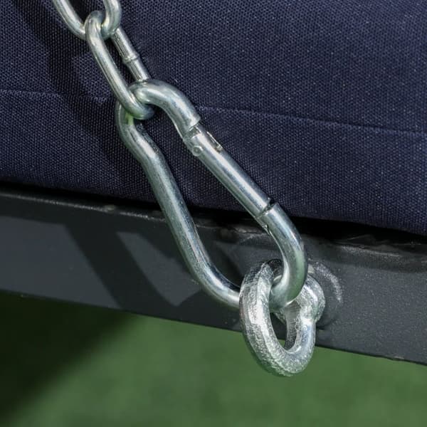 Rootz Porch Gynge til 3 personer - Hollywood Gynge - Sædehynder - Justerbar solsejl - Op til 270 kg - Mørkeblå - 198 x 118 x 168 cm
