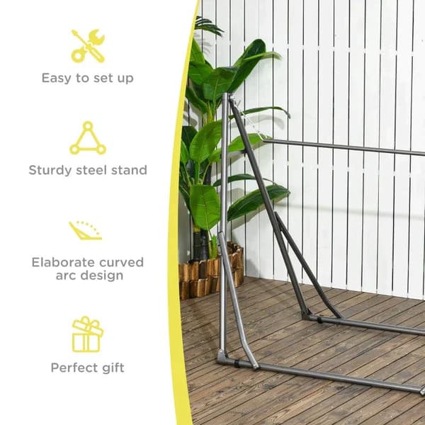 Rootz hängmatta stativ - 2-i-1 hängmatta stativ - väderbeständig - torkställning - svart - 290 cm x 92 cm x 88 cm