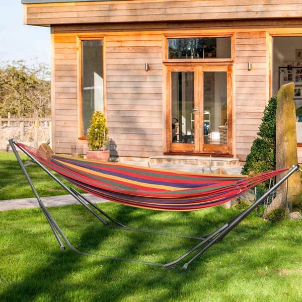 Rootz hängmatta stativ - 2-i-1 hängmatta stativ - väderbeständig - torkställning - svart - 290 cm x 92 cm x 88 cm