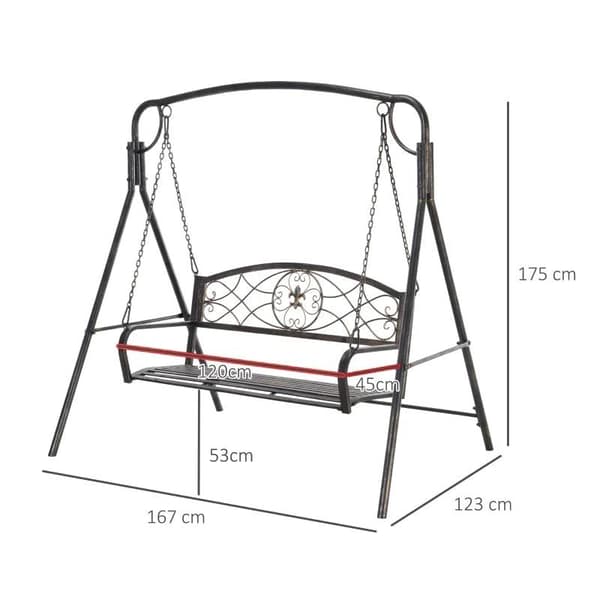 Rootz Garden Swing - Lounge Gunga - Gungbänk - Gungstol - 2-sits - Brons - 167 x 123 x 175 cm