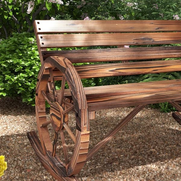 Rootz havegyngebænk - 2 personers gynge - hjularmlæn - altanhavegårdhave - karboniseret - grantræ - forkullet - 105L x 88W x 74H cm