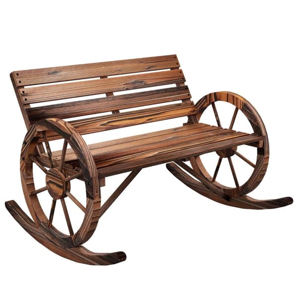 Rootz havegyngebænk - 2 personers gynge - hjularmlæn - altanhavegårdhave - karboniseret - grantræ - forkullet - 105L x 88W x 74H cm