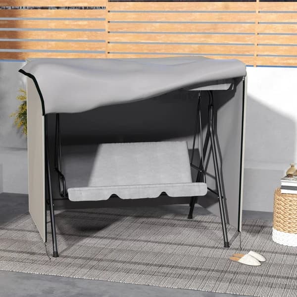 Rootz Porch Swing Cover - Repeämisenkestävä - Vedenpitävä Pölytiivis - Suuri neliö - Oxford Polyesteri - Harmaa - 177L x 114L x 152K cm
