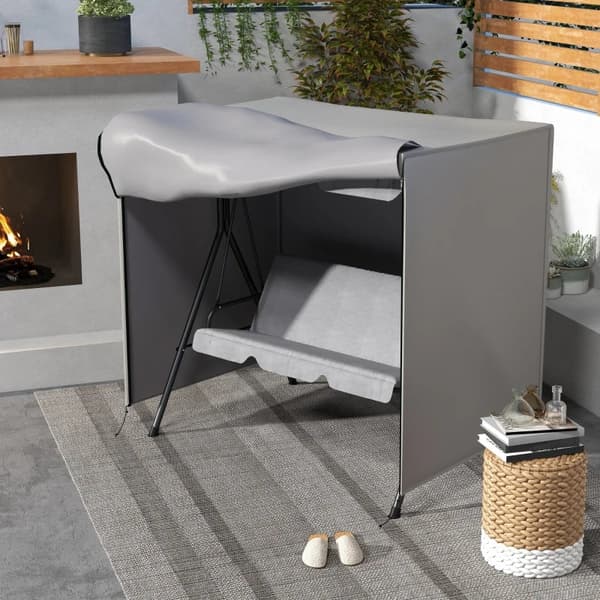 Rootz Porch Swing Cover - Repeämisenkestävä - Vedenpitävä Pölytiivis - Suuri neliö - Oxford Polyesteri - Harmaa - 177L x 114L x 152K cm