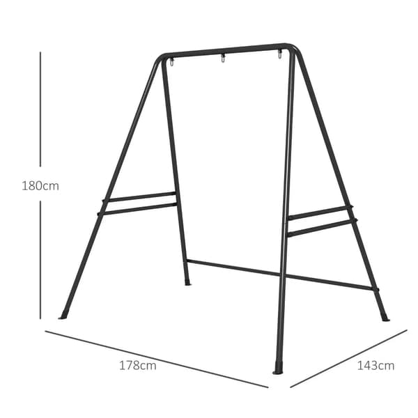 Rootz-riippuva tuolin runko - Vankka - Säänkestävä - Sisällä - Ulkona - Jopa 150 kg - Teräs - Musta - 178 X 143 X 180 cm
