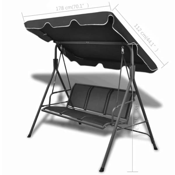 vidaXL Hammock med tak svart -  Hammockar