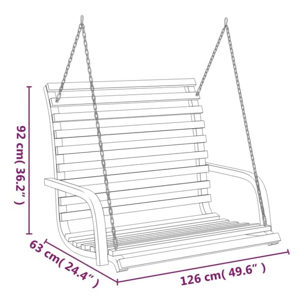 The Living Store Gungbänk med massivt böjträ med teakyta 126x63x92 cm -  Hammockar