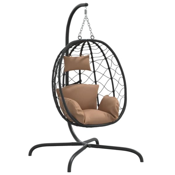The Living Store hængestol med hynde polyrattan og stål gråbrun -  Gyngesofaer