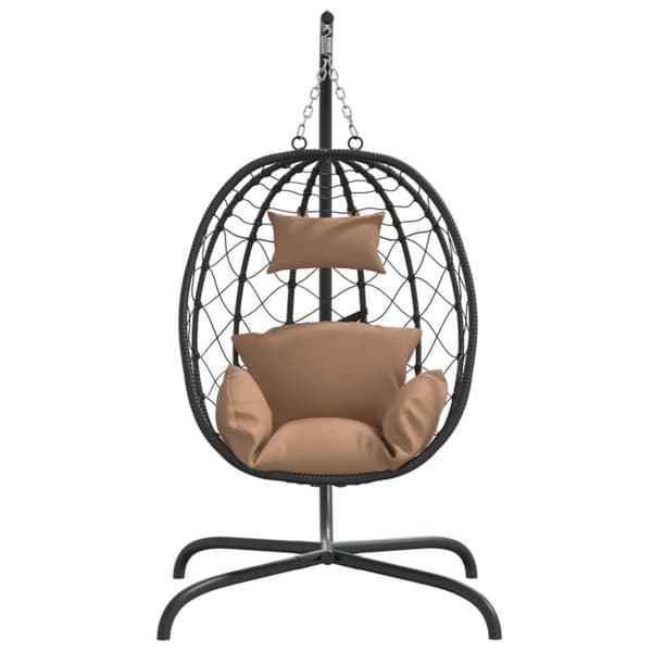 The Living Store hængestol med hynde polyrattan og stål gråbrun -  Gyngesofaer