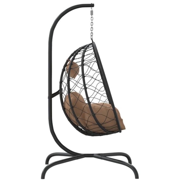The Living Store hængestol med hynde polyrattan og stål gråbrun -  Gyngesofaer