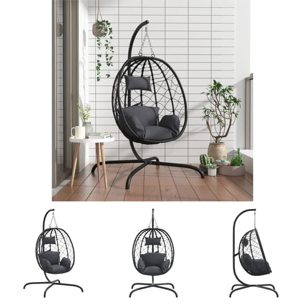 The Living Store Hängstol med dyna antrait konstrotting & stål -  Hammockar