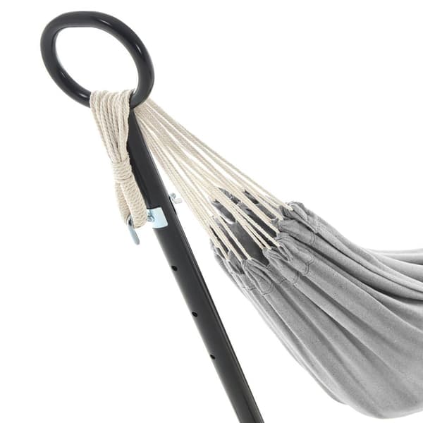 Rootz Hängmatta Set med Stativ - Utomhusgunga - Avslappningsstation - Bomulls-polyestertyg - Stabil metallram - 300cm x 90cm x 95cm