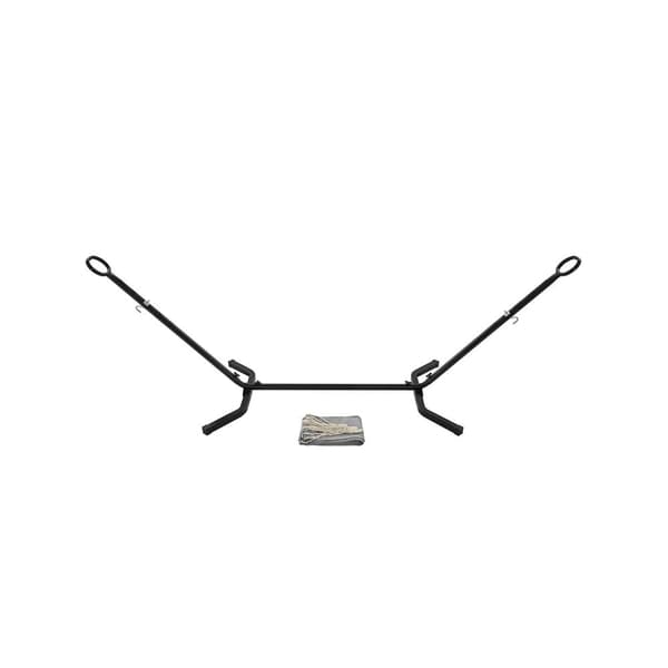 Rootz Hängmatta Set med Stativ - Utomhusgunga - Avslappningsstation - Bomulls-polyestertyg - Stabil metallram - 300cm x 90cm x 95cm